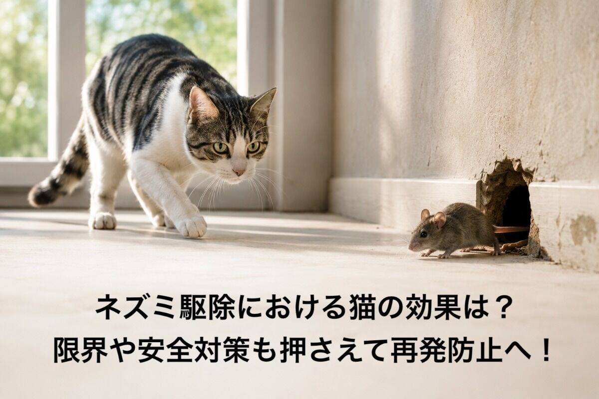 ネズミ駆除における猫の効果は？限界や安全対策も押さえて再発防止へ！