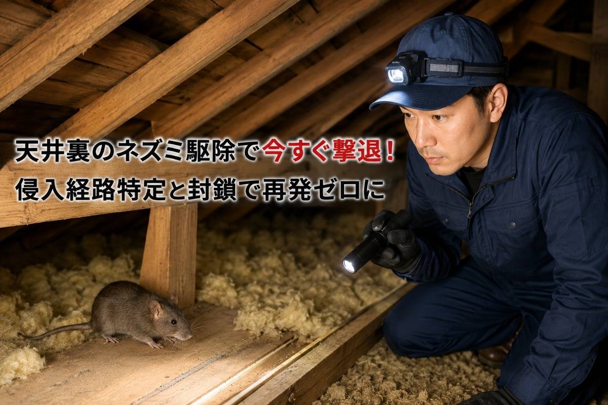 天井裏のネズミ駆除で今すぐ撃退！侵入経路特定と封鎖で再発ゼロに