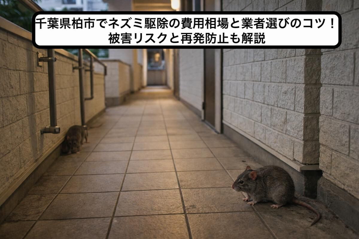 千葉県柏市でネズミ駆除の費用相場と業者選びのコツ！被害リスクと再発防止も解説