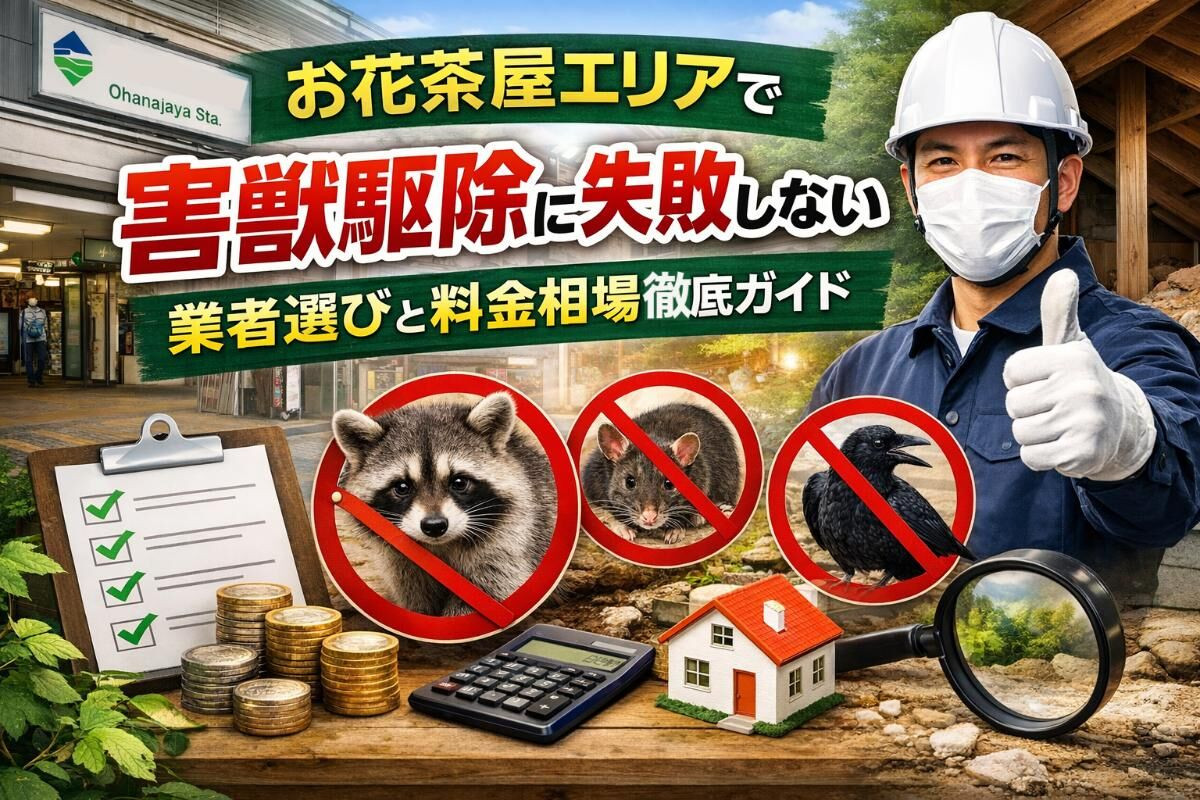 お花茶屋駅エリアで害獣駆除に失敗しない業者選びと料金相場徹底ガイド