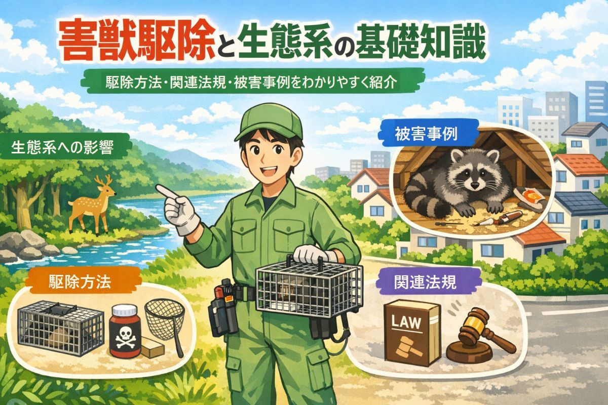 害獣駆除と生態系の基礎知識と駆除方法徹底解説！関連法規や被害事例もわかる