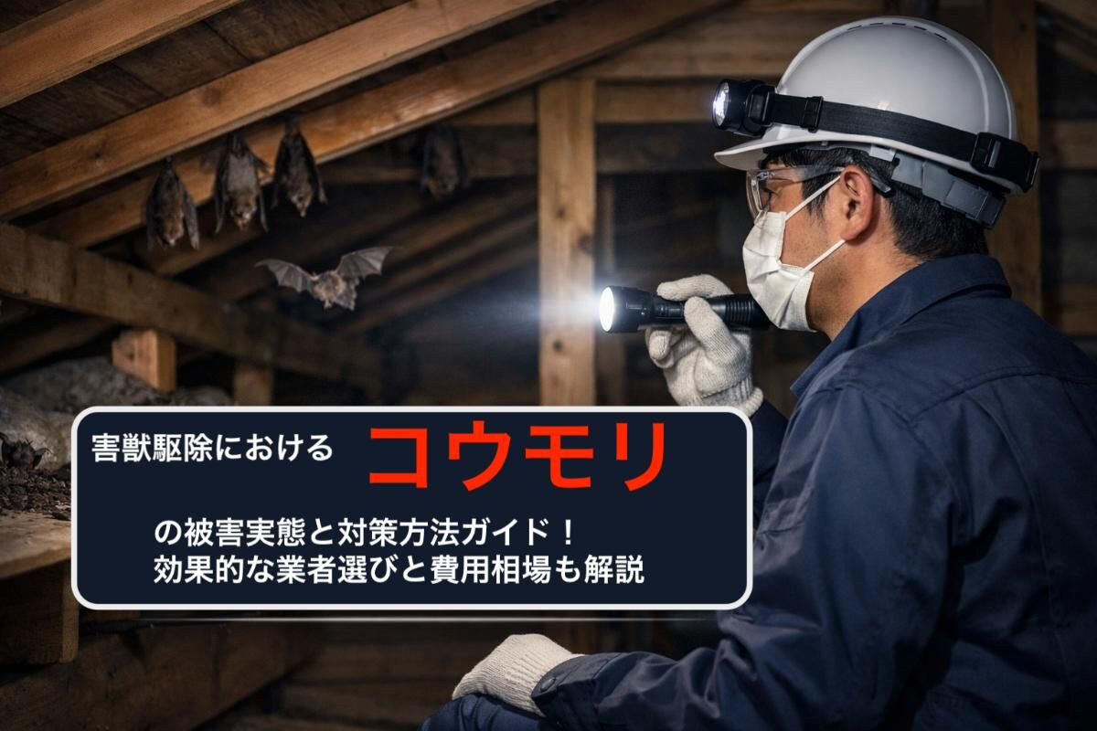 害獣駆除におけるコウモリの被害実態と対策方法ガイド！効果的な業者選びと費用相場も解説