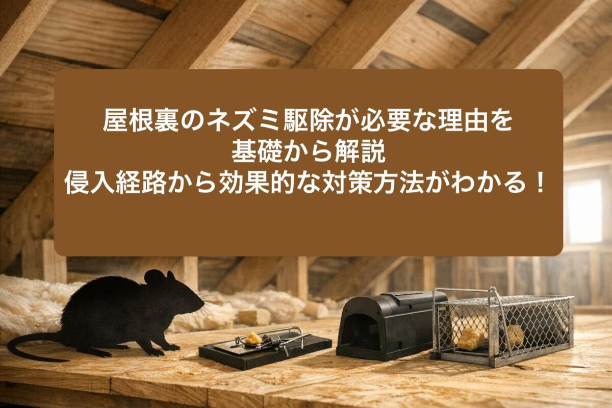 屋根裏のネズミ駆除が必要な理由を基礎から解説｜侵入経路から効果的な対策方法がわかる！