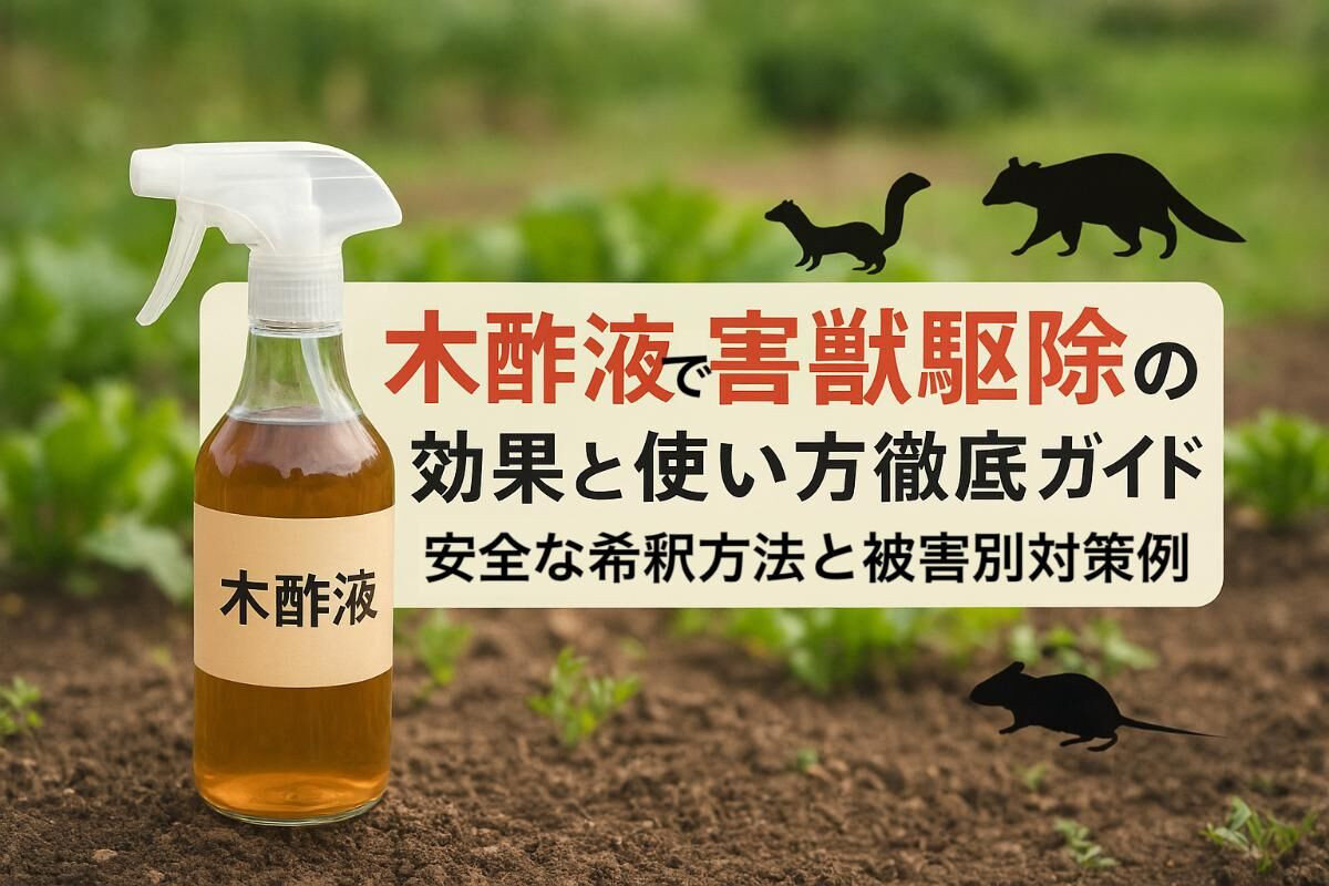 木酢液で害獣駆除の効果と使い方徹底ガイド｜安全な希釈方法と被害別対策例