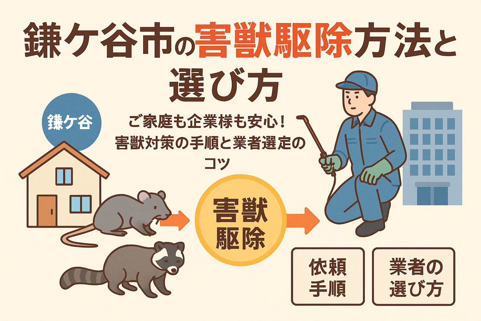 ご家庭の悩みも企業様の悩みも解決！鎌ケ谷市で害獣駆除を行う方法と業者の選び方
