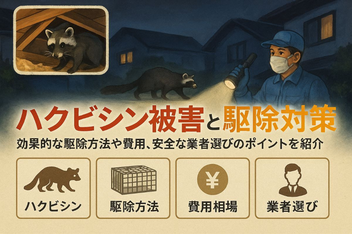 害獣駆除のハクビシン被害と対策を徹底解説！効果的な駆除方法・費用相場・安全な業者選び