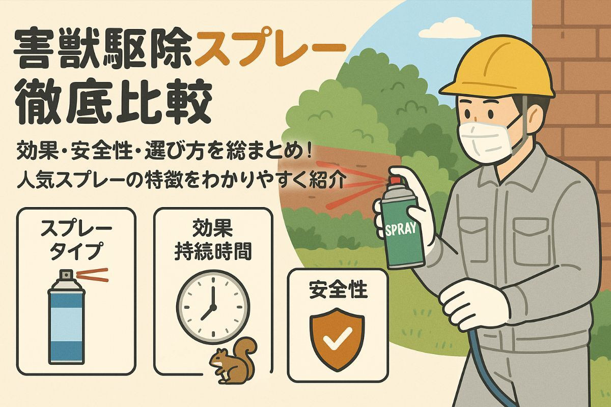害獣駆除のスプレー効果と選び方を徹底比較！人気ランキング・安全な使い方解説