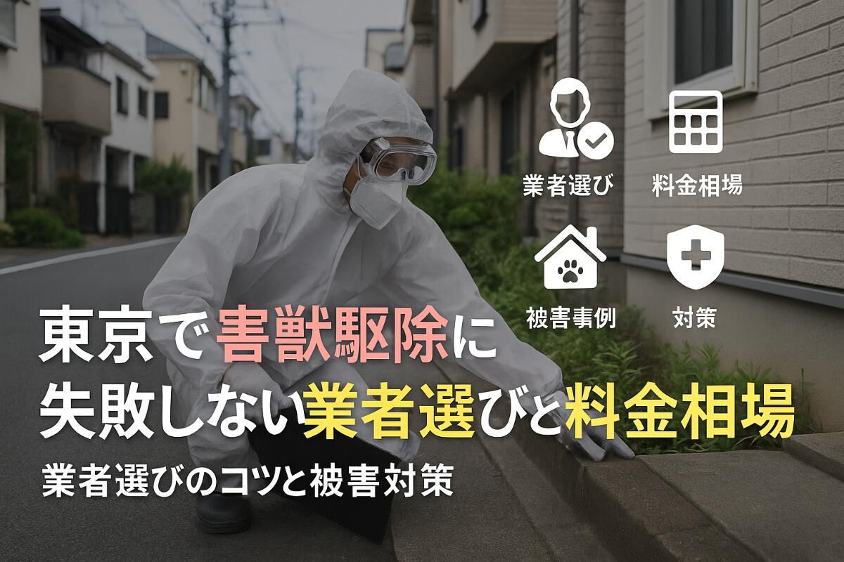 東京で害獣駆除に失敗しない業者選びと料金相場！被害事例から対策など解説