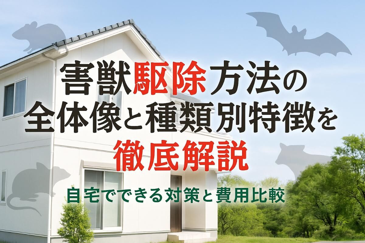害獣駆除方法の全体像と種類別特徴を徹底解説｜自宅でできる対策と費用比較